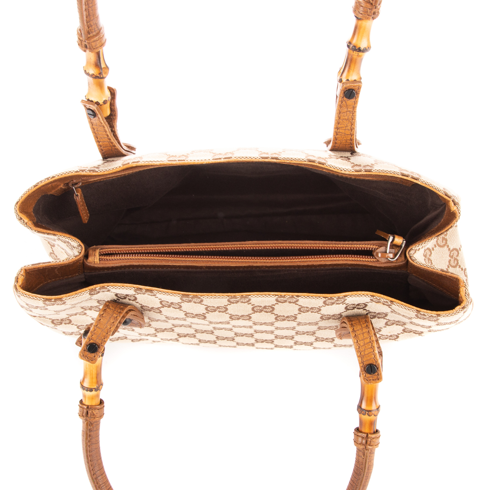 Gucci Bamboo Tote in Beige Monogram canvas - Picture 8 of 8
